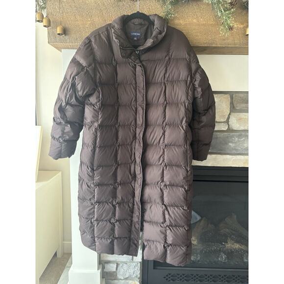 Talbots Jackets & Blazers - Lands End L Brown 80% Down Long Puffer Parka Chore Coat Heavy Warm City